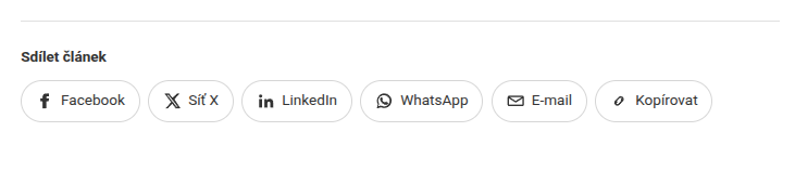Možnosti sdílení článku z blogu VojtěchKrál.cz