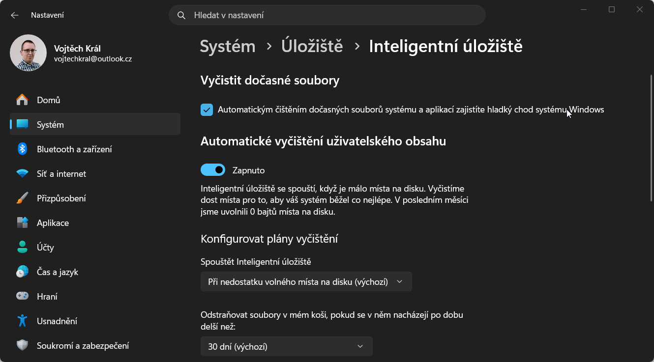 Inteligentní úložiště ve Windows 11