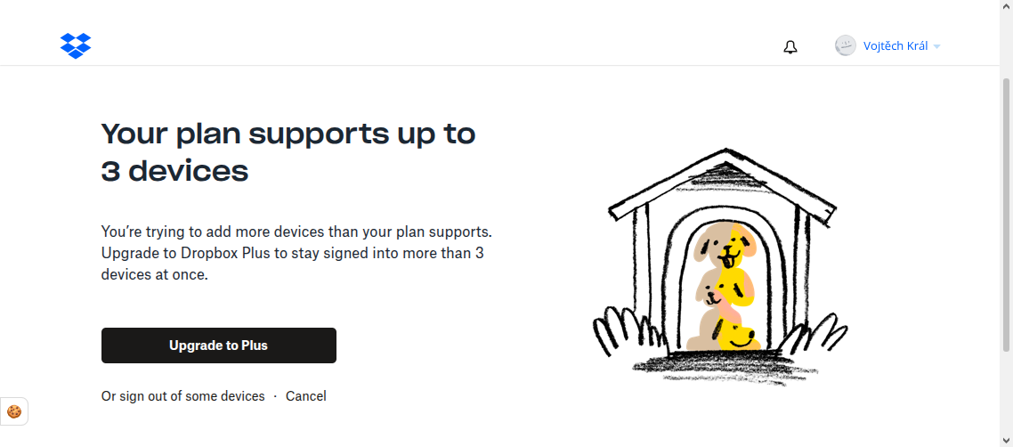 Omezení Dropboxu Free na 3 zařízení