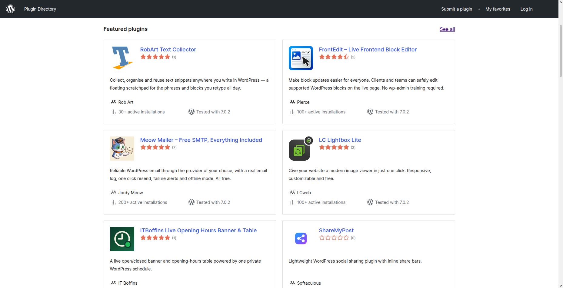 Doporučené pluginy z databáze doplňků WordPress.org