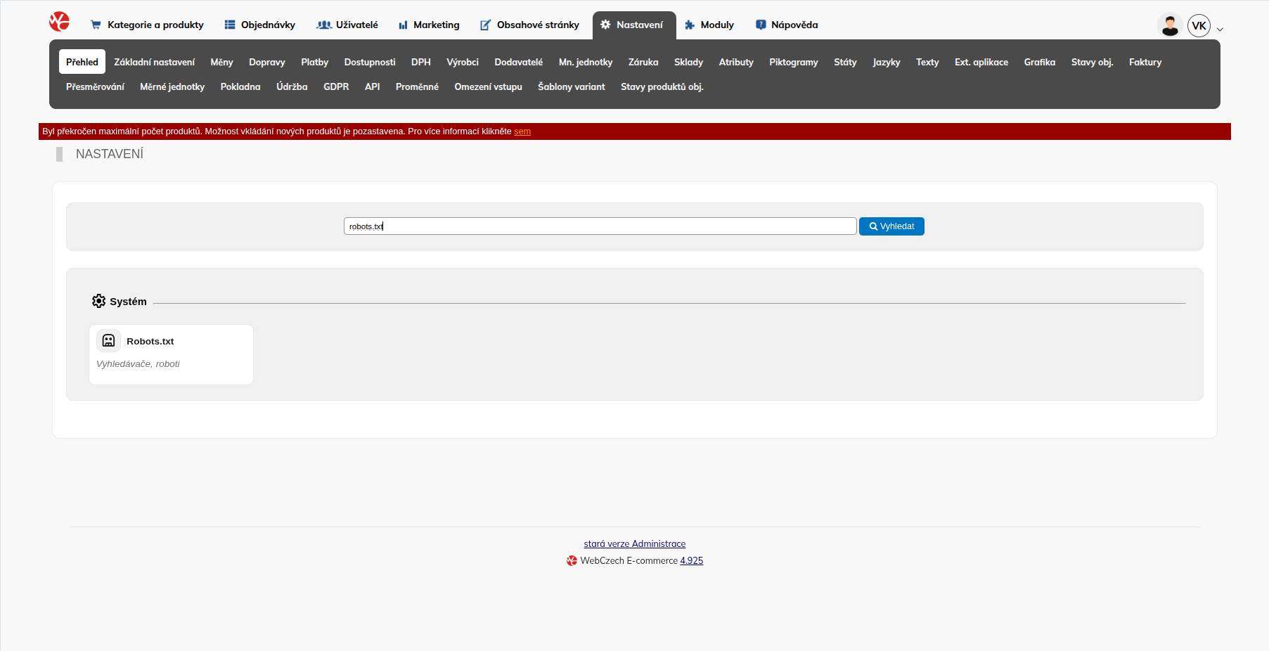 Stáhněte si ideální robots.txt pro WebCzech e-shop
