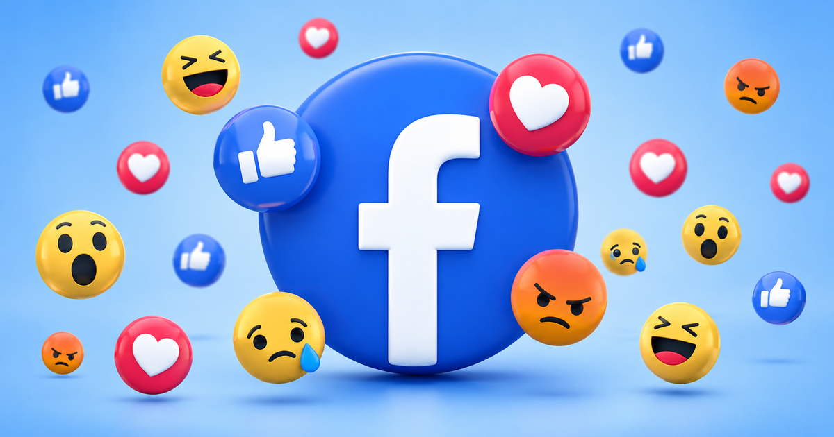 Facebook logo obklopené smajlíky