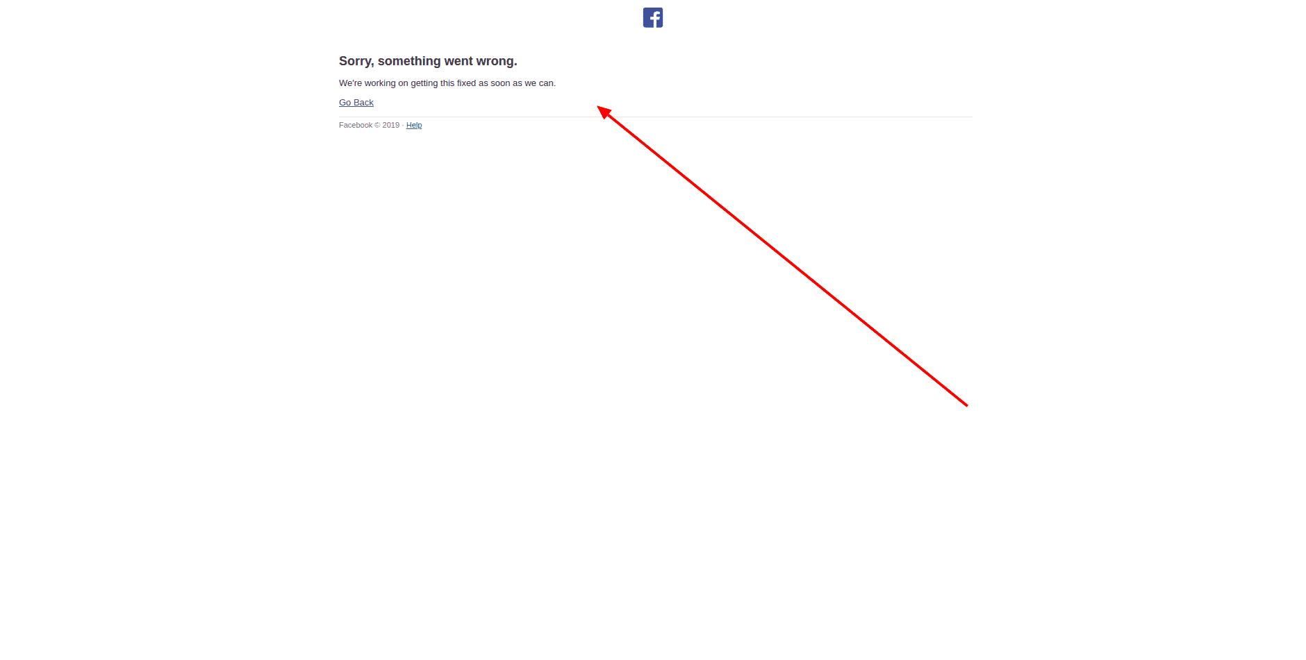 Facebook Business chyba