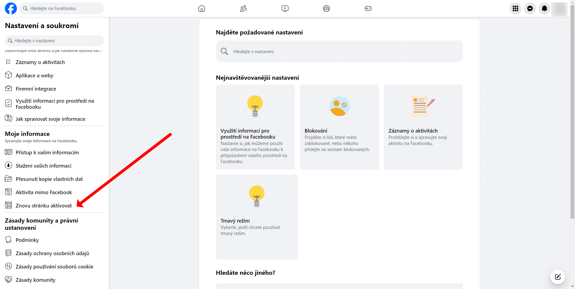 Polozka Znovu stranku aktivovat
