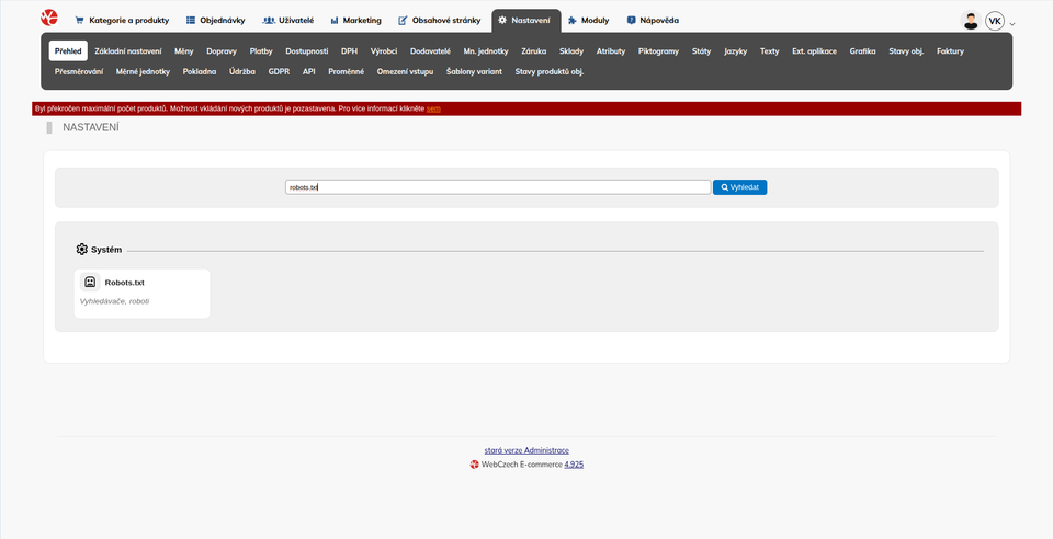 Stáhněte si ideální robots.txt pro WebCzech e-shop