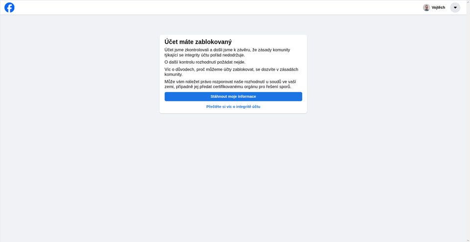 Cenzura na Facebooku funguje, aneb blokace bez možnosti odvolání