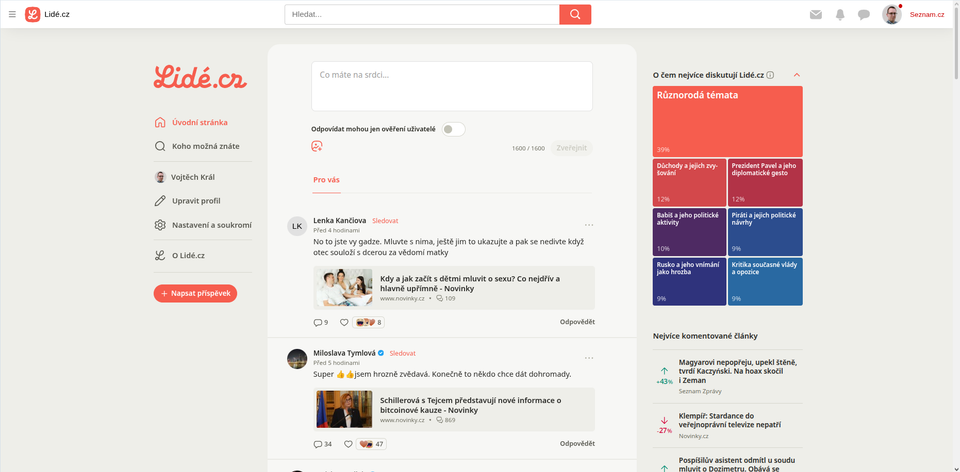 Pro svůj online sociální život jsem si vybral Lidé.cz