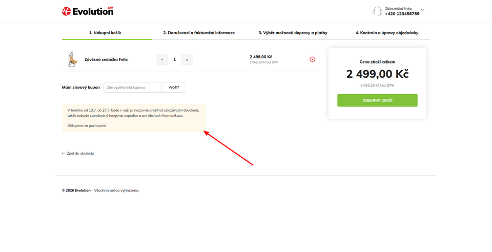 Dovolená na e-shopu? Dejte zákazníkovi informaci tam, kde ji opravdu nepřehlédne