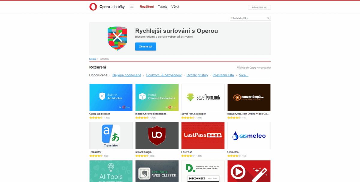 Opera doplňky