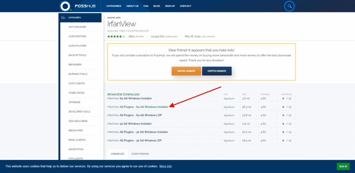 Stažení pluginu IrfanView