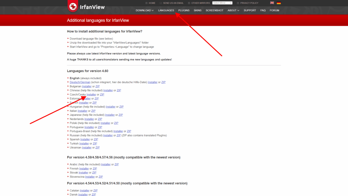 Stažení českého jazyka do IrfanView