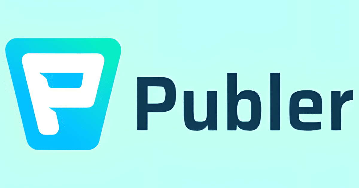 Logo a nápis marketingové agentury Publer