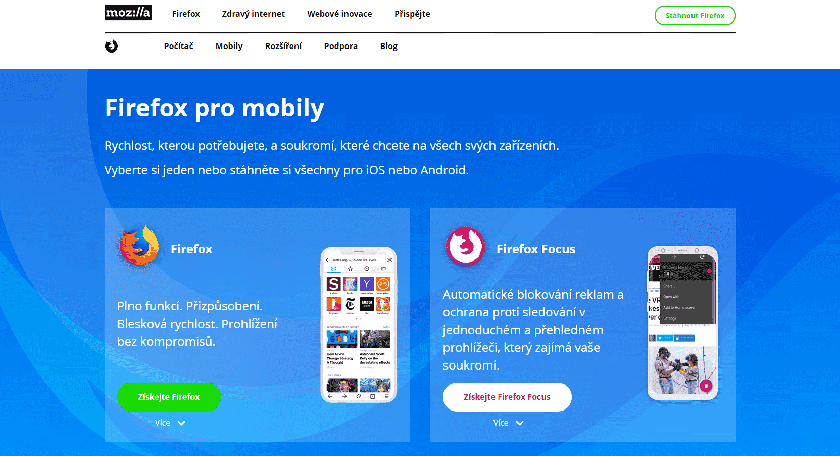 Firefox pro mobily